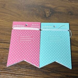 Polka Dot Party Banner Set - Pink and Blue